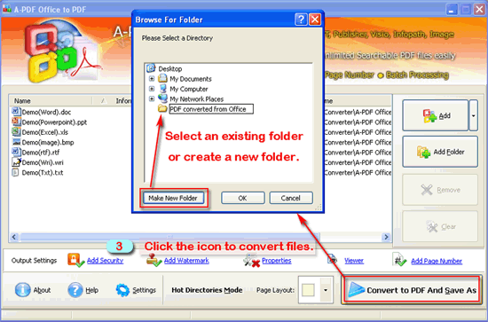 a-pdf office to pdf batch mode save